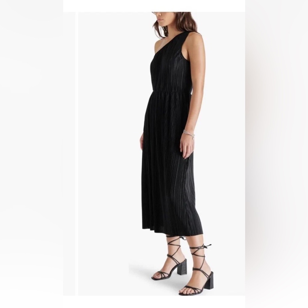 NWT Steve Madden Maxi Midi One Shoulder Pleated Plisse Dress